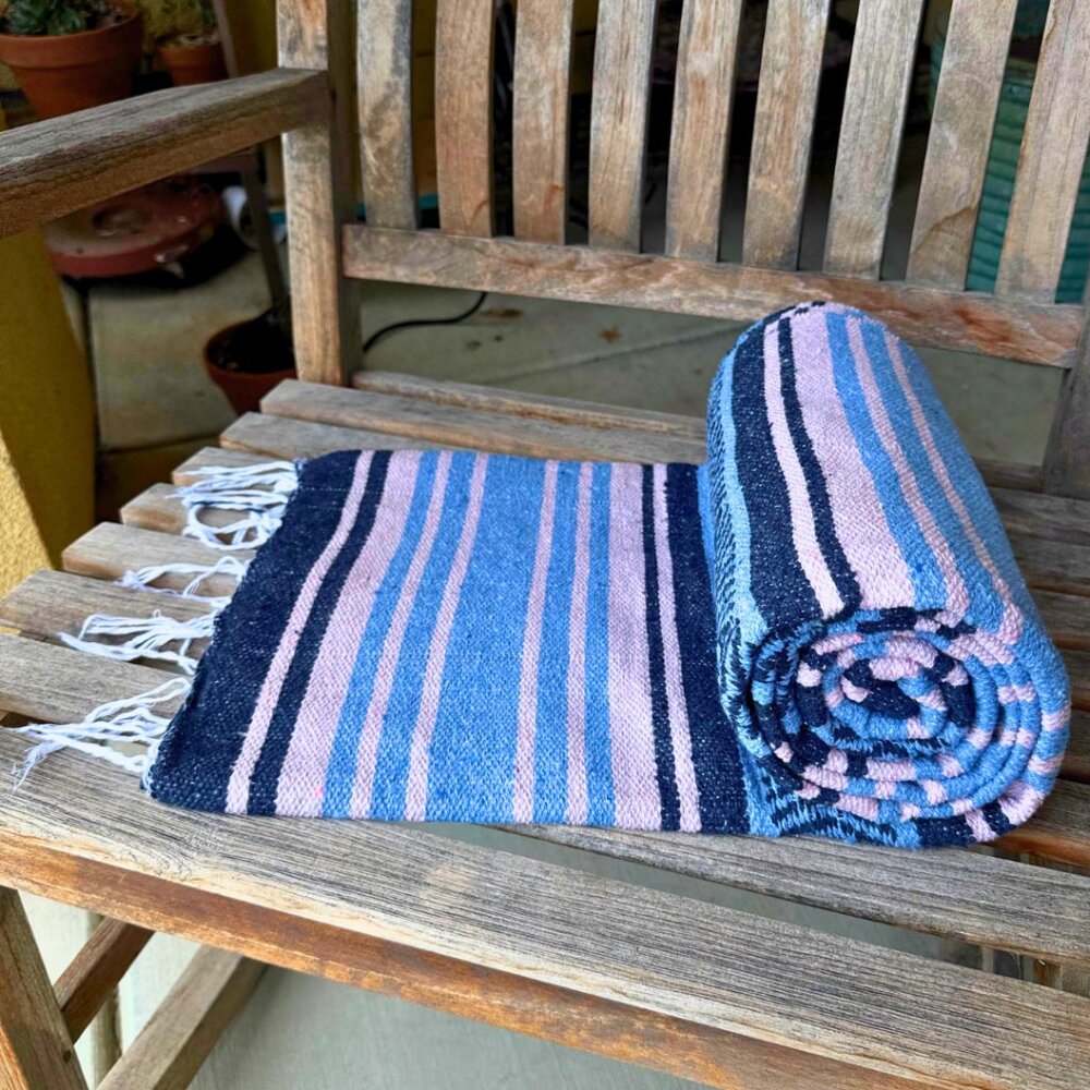 Large Mexican Falsa Blanket Yoga Throw 80x50